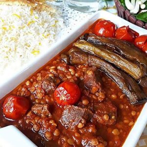 چلو خورشت قیمه بادمجان