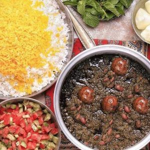 چلو خورشت سبزی